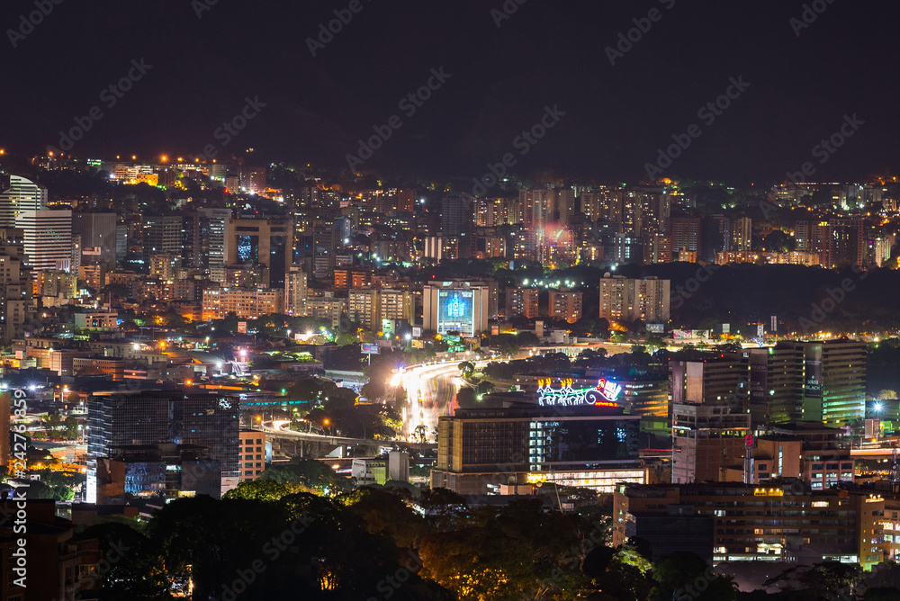 Aerial View of Caracas City at night Aerial View of Caracas City at night