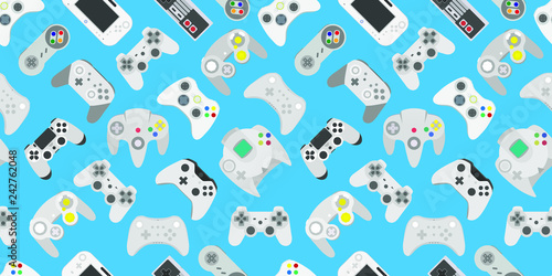 Video game controller gamepad background Gadgets seamless pattern