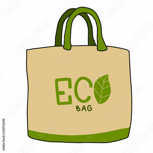 Eco bag cartoon vector illustration