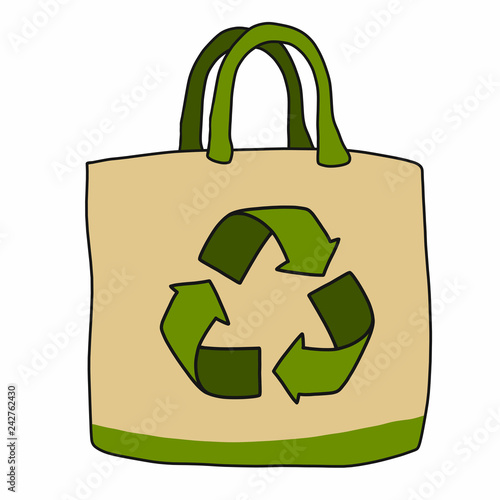 Reuse bag cartoon vector illustration
