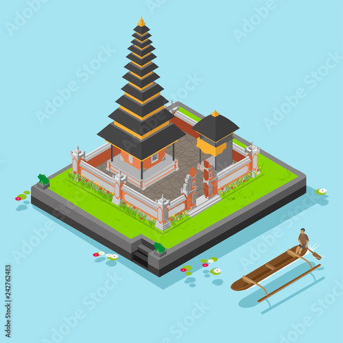 Isometric Ulun Danu Temple