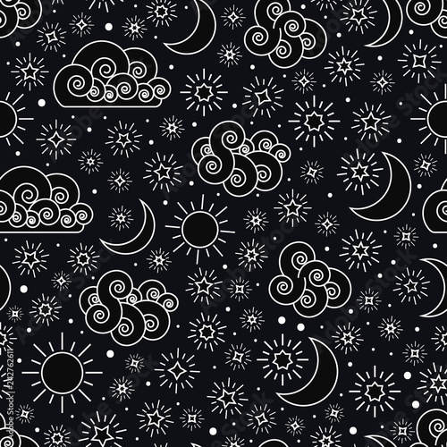 Sky seamless pattern with s...