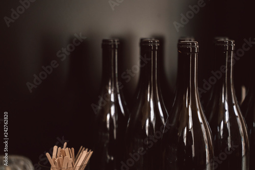  wine bottles in a symetrical setting