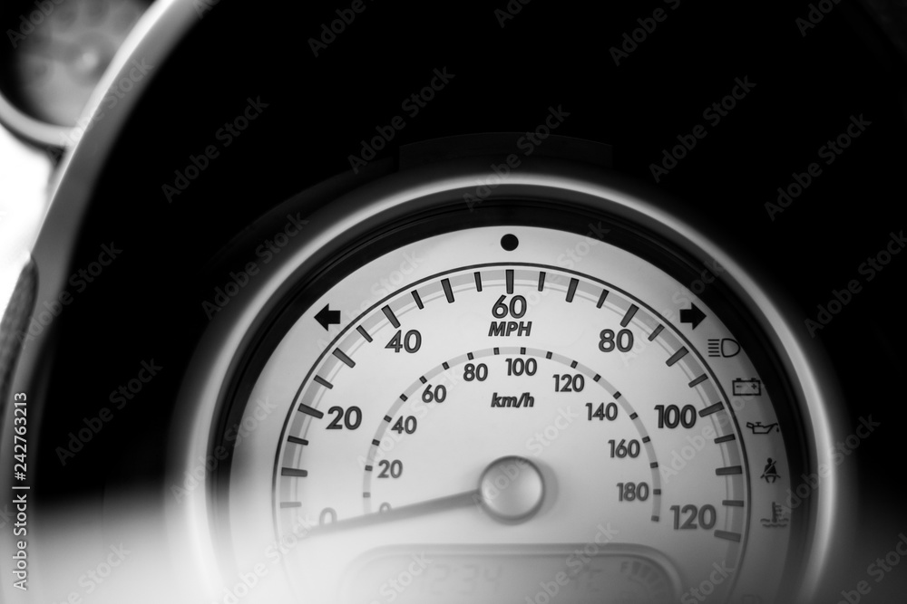 Vehicle dashboard gauge - speedometer - speed in mph Vehicle dashboard gauge - speedometer - speed in mph