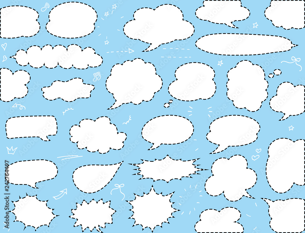 Fototapeta premium 点線 吹き出し セット