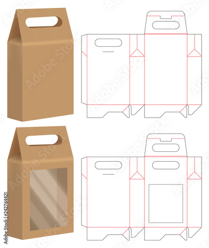 Box packaging die cut template design. 3d mock-up