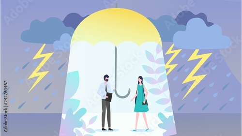 Insurance for Natural Disaster Flat Vector Concept