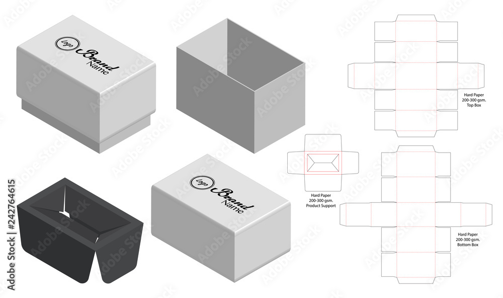 Obraz premium Box packaging die cut template design. 3d mock-up