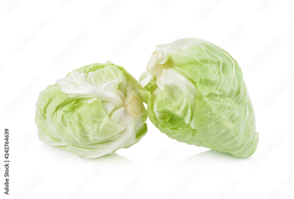 whole fresh cabbage pointed on white background whole fresh cabbage pointed on white background