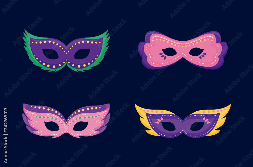 mardi gras card with masks