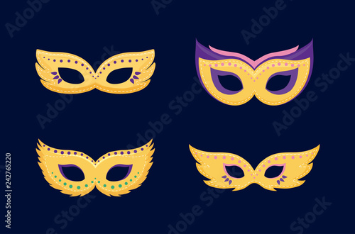 mardi gras card with masks