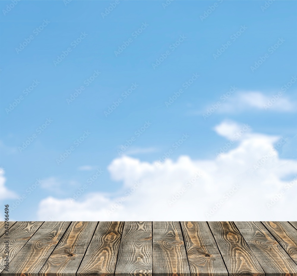 Wooden planks overlooking the sea