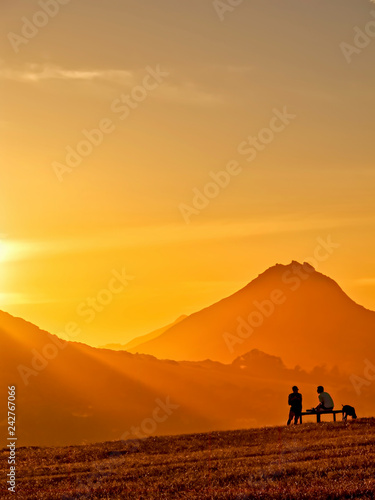 Walking in Sunlight with Hills in background