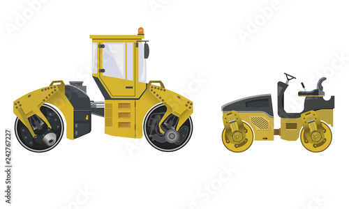 Road rollers vector