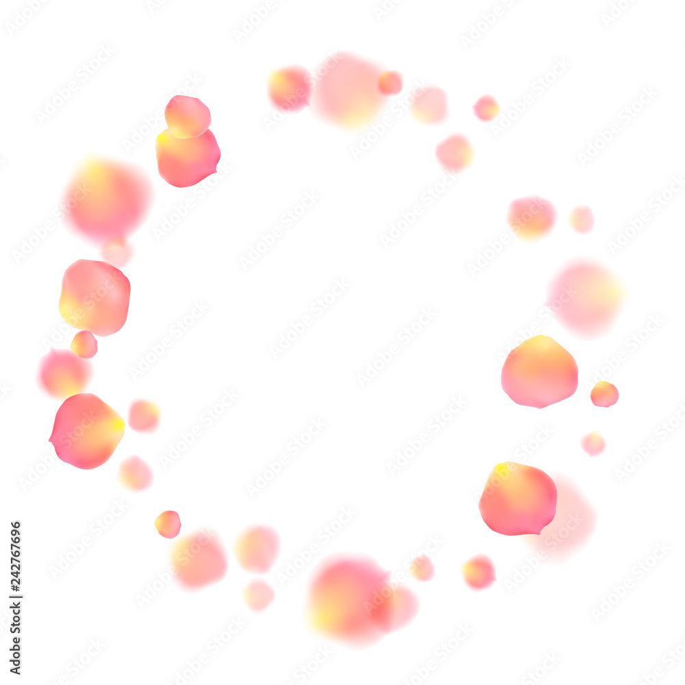 Rose gold petals flying cosmetics vector background. Rose gold petals flying cosmetics vector background.