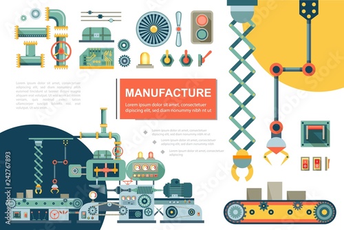 Flat Industrial Production Line Composition