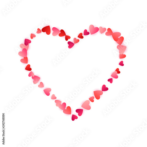 Red flying hearts bright love passion vector background.