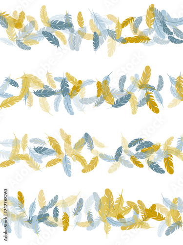 Detailed majestic feather on white design.