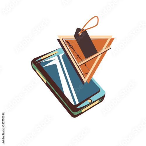 smartphone with commercial tag