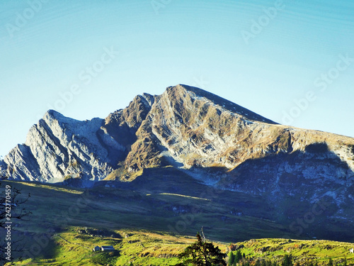 Rocky peak Selun in the Churfirsten Mountain Range - Canton of St. Gallen, Switzerland photo