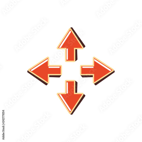 set arrows isolated icon