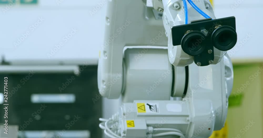 Modern robotic machine in warehouse Modern robotic machine in warehouse