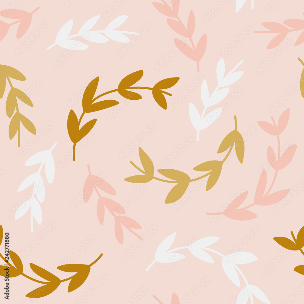 Simple pattern of branches on pink background Simple pattern of branches on pink background