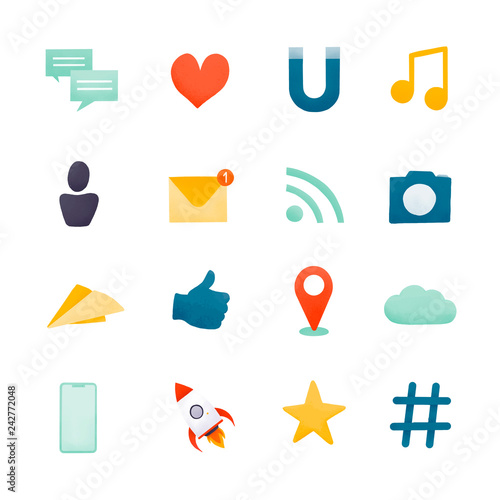 Social media icon set vector
