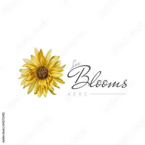 Sunflower blossom badge