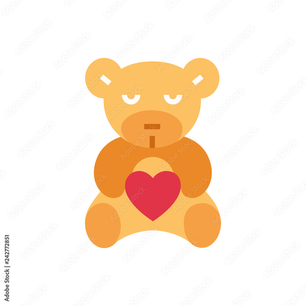 Silhouette icon bear with heart Silhouette icon bear with heart