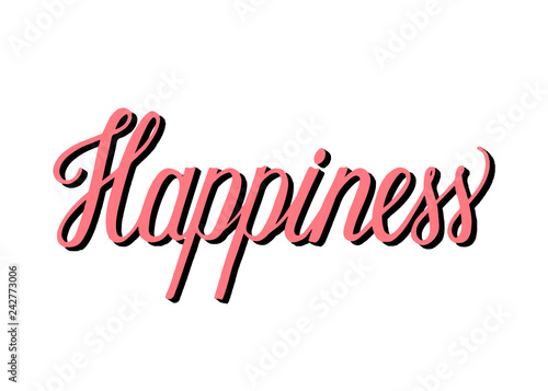 Handwritten style of Happiness typography
