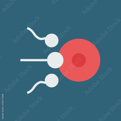 Silhouette icon sperm into egg