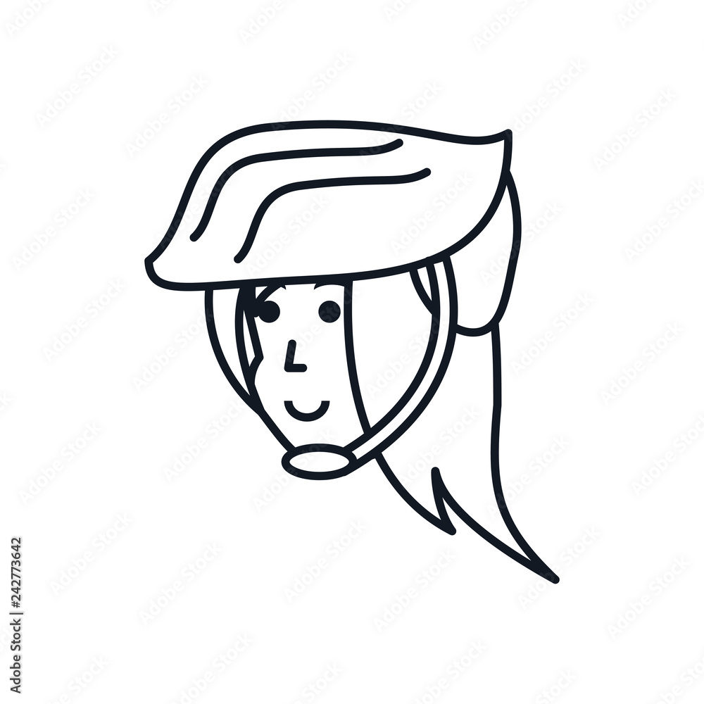 Obraz premium head of woman cyclist with helmet security