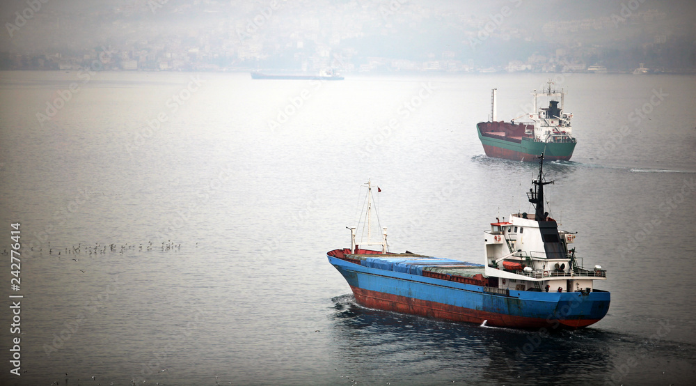 Industrial Ship at Marmara Sea in Istanbul, Turkey. Industrial Ship at Marmara Sea in Istanbul, Turkey.