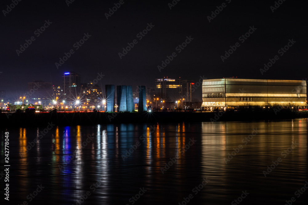 City coastline at night