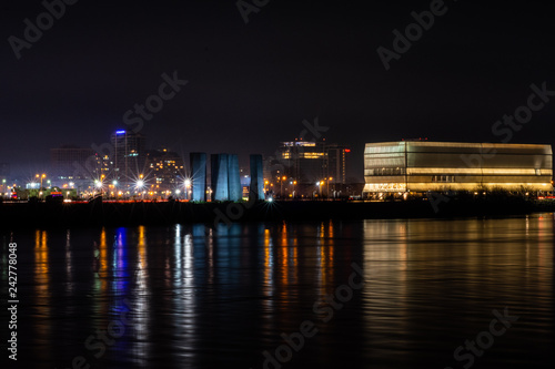 City coastline at night