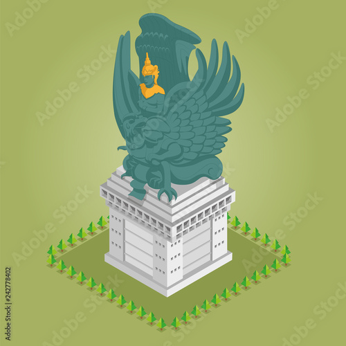 Isometric Garuda Wisnu Kencana Statue