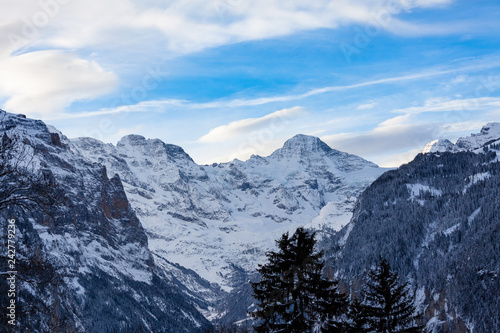 Winter and Snow in Jungrau, Switzerland