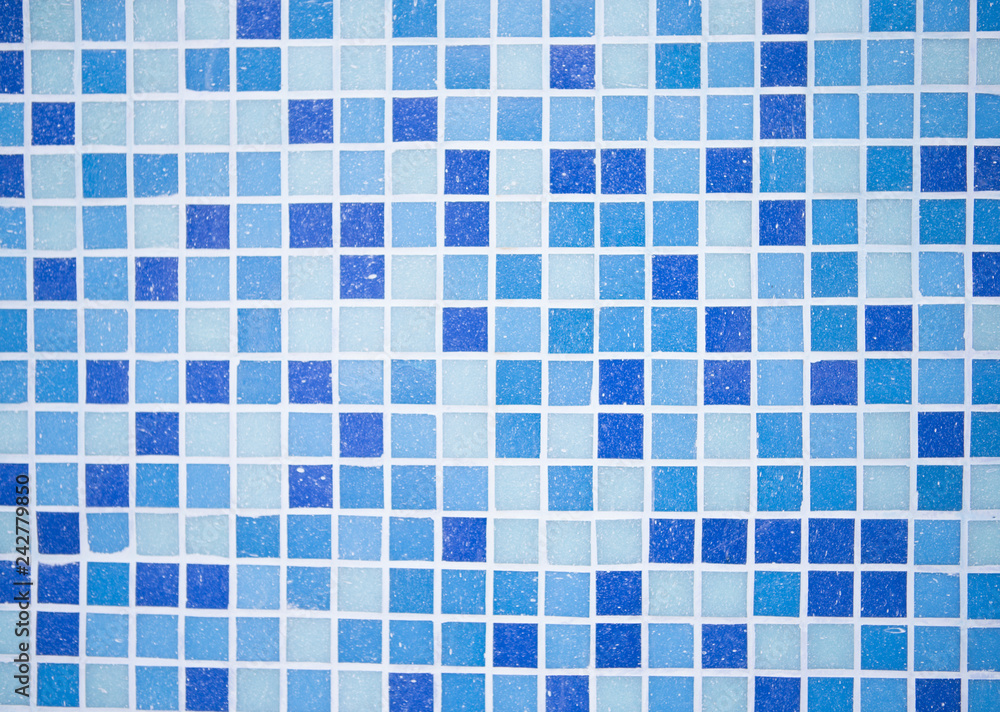 Fototapeta premium Blue background from mosaic. Blue mosaic background