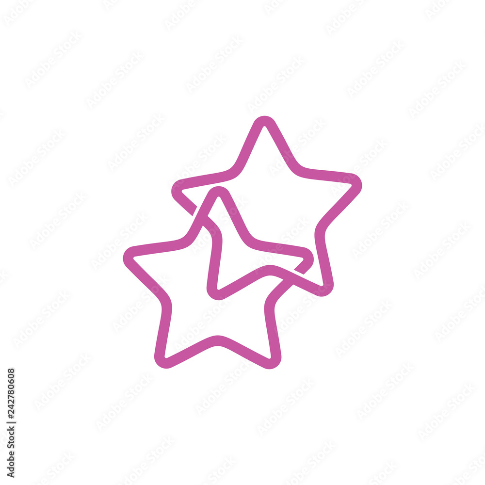 linked line geometric two star symbol logo vector linked line geometric two star symbol logo vector