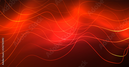 Neon lines wave background. Abstract composition
