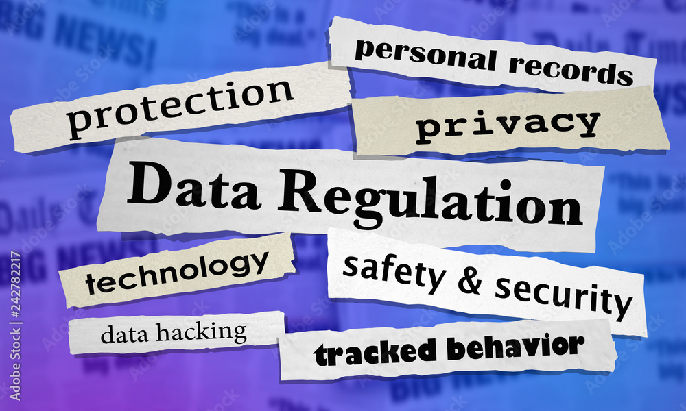 Data Regulation Newspaper Headlines 3d Illustration