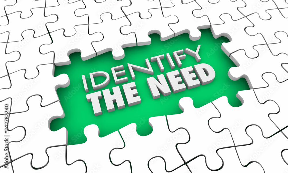 Identify the Need Customer Desires Puzzle Pieces Hole 3d Illustration Identify the Need Customer Desires Puzzle Pieces Hole 3d Illustration
