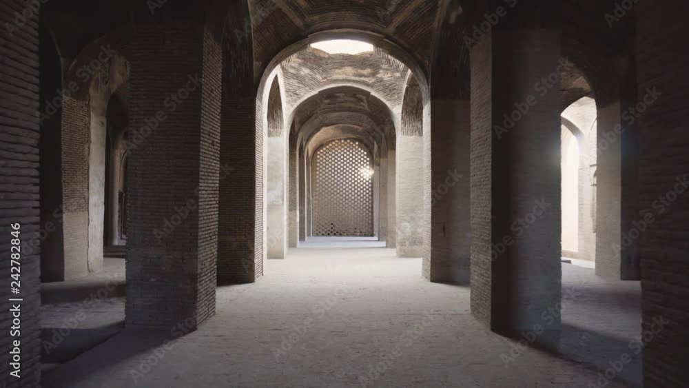 Vaulted arch passageway among columns at Jameh Mosque of Isfahan Vaulted arch passageway among columns at Jameh Mosque of Isfahan