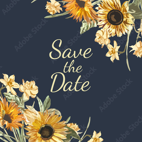 Save the date invitation mockup vector photo