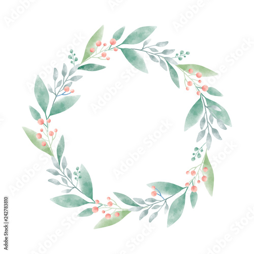 Watercolor wreath graphic vector design