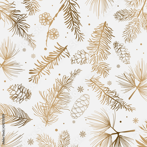 White background with winter decoration vector