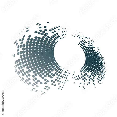 Black halftone badge on white background vector