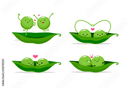 Fototapeta two peas in a pod. Vector illustration