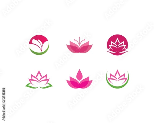 Lotus flowers logo Template